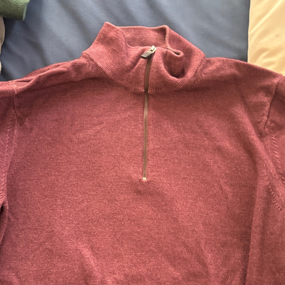 Michael Kors Burgundy Half-Zip Sweater